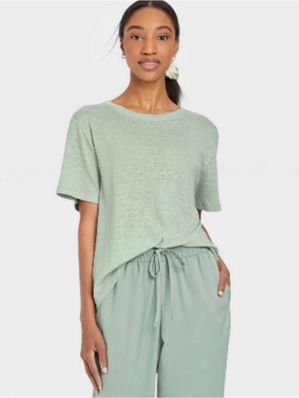 A New Day Relaxed Short Sleeve Tee in Light Sage